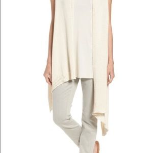 Never Worn Cotton Blend Knit Asymmetrical Wrap